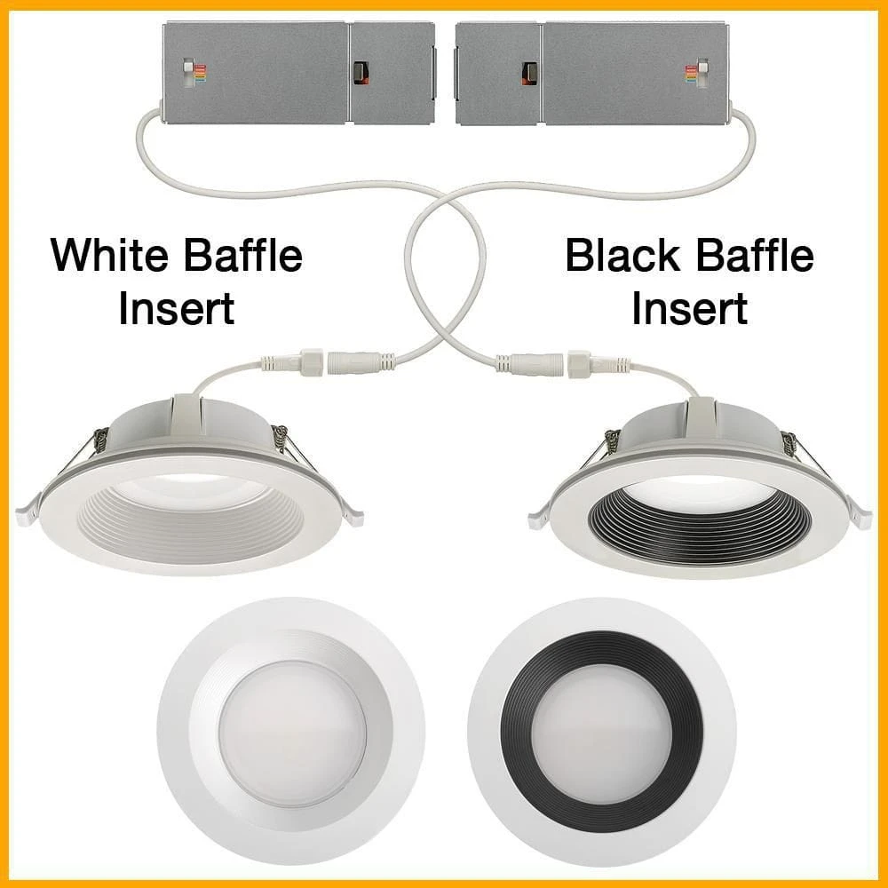 6 in. Canless Color Selectable Integrated LED Recessed Light Trim w/ Night Light Reduces Eye Glare 900 Lumens (4-Pack) by Commercial Electric - Image 11