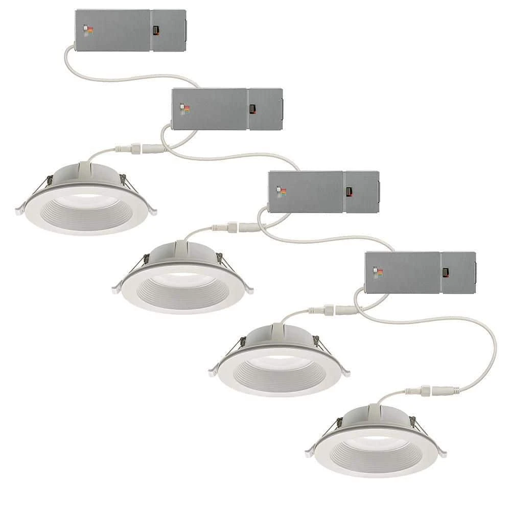 6 in. Canless Color Selectable Integrated LED Recessed Light Trim w/ Night Light Reduces Eye Glare 900 Lumens (4-Pack) by Commercial Electric - Image 12