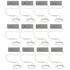 Ultra Slim 3 in. Color Selectable CCT Canless Integrated LED Recessed Light Trim with Night Light Feature (12-Pack) by Commercial Electric