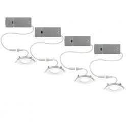 Ultra Slim 3 in. Canless Selectable CCT Integrated LED Recessed Light Trim with Night Light Feature 550 Lumens (4-Pack) by Commercial Electric