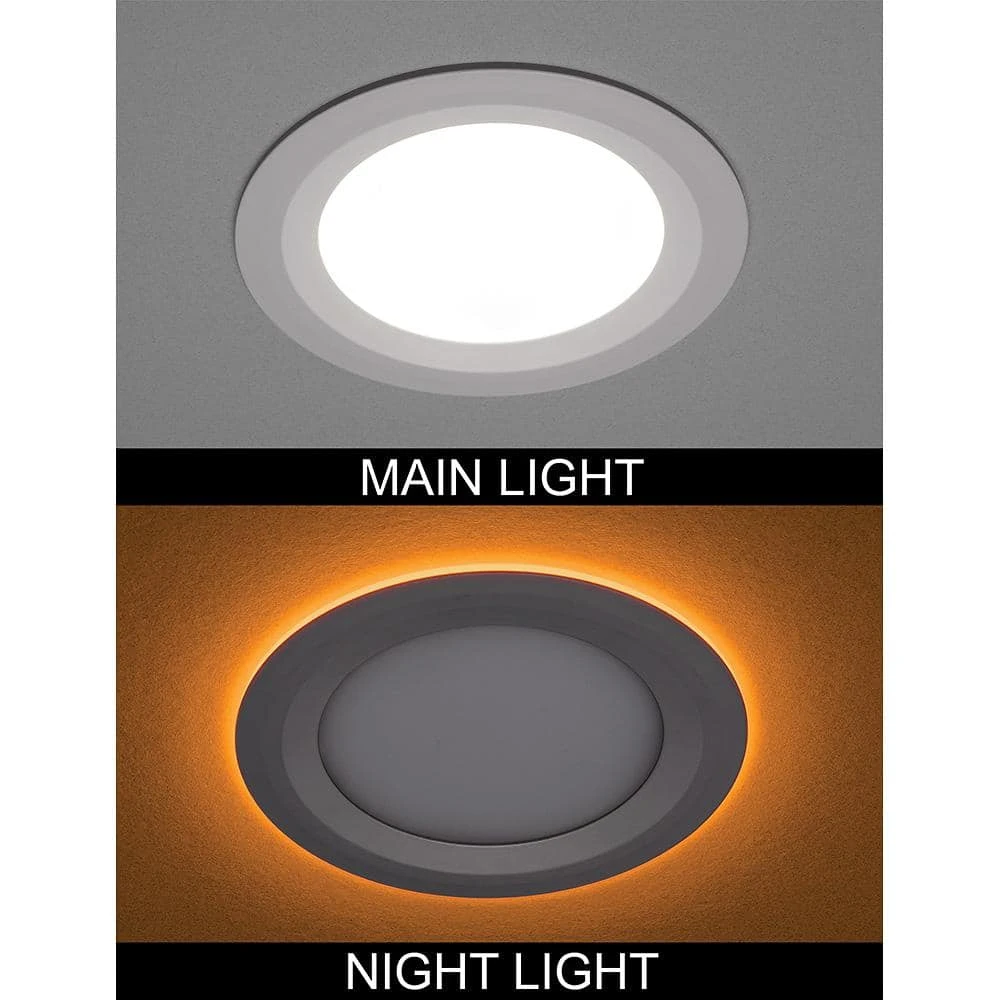 Ultra Slim 4 in. Color Selectable CCT Canless Integrated LED Recessed Light Trim with Night Light Feature (12-Pack) by Commercial Electric - Image 2