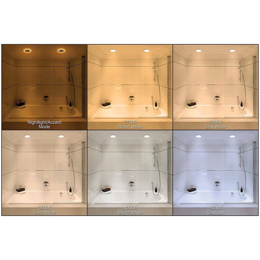 Ultra Slim 4 in. Canless Selectable CCT Integrated LED Recessed Light Trim with Night Light Feature 650 Lumens (24-Pack) by Commercial Electric - Image 3