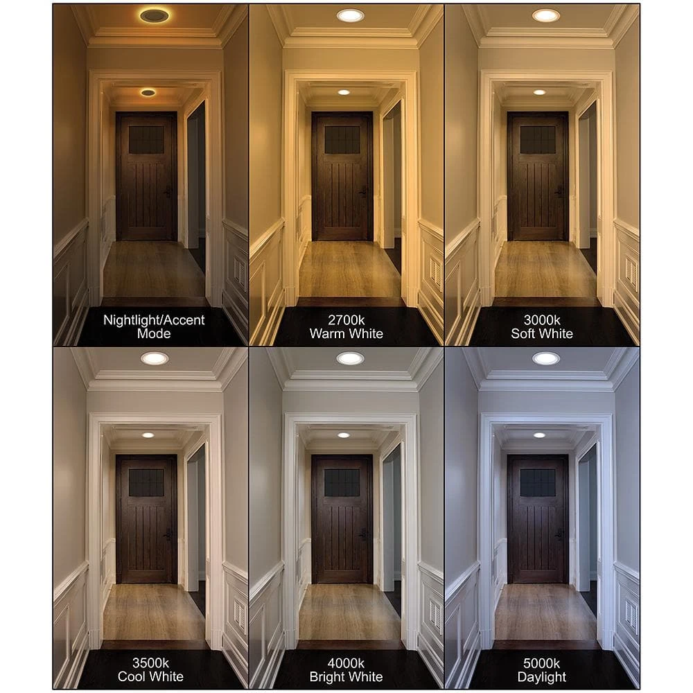 Ultra Slim 6 in. Canless Selectable CCT Integrated LED Recessed Light Trim with Night Light Feature 900 Lumens (8-Pack) by Commercial Electric - Image 3