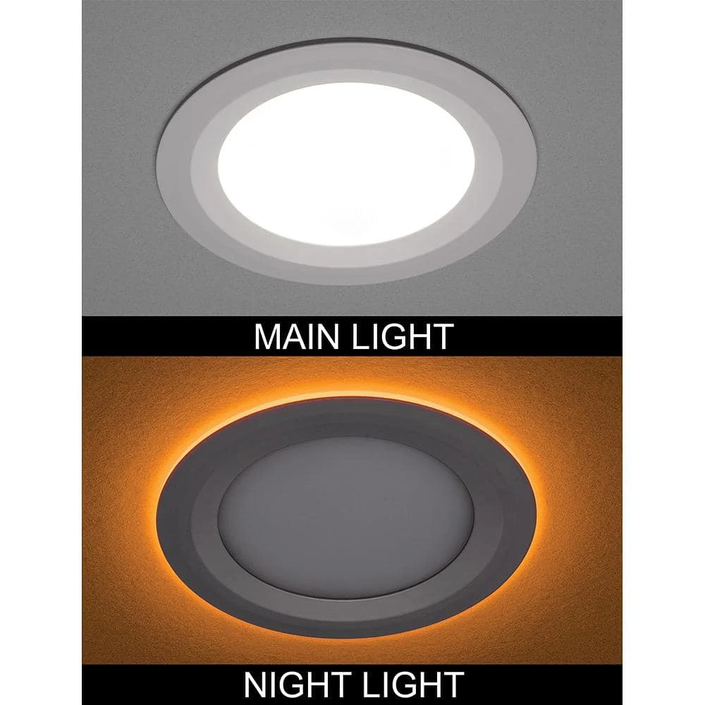 Ultra Slim 6 in. Canless Selectable CCT Integrated LED Recessed Light Trim with Night Light Feature 900 Lumens (8-Pack) by Commercial Electric - Image 2