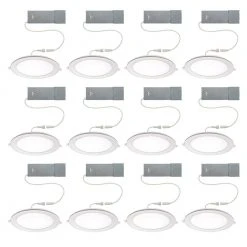 Ultra Slim 8 in. Color Selectable CCT Canless Integrated LED Recessed Light Trim with Night Light Feature (12-Pack) by Commercial Electric