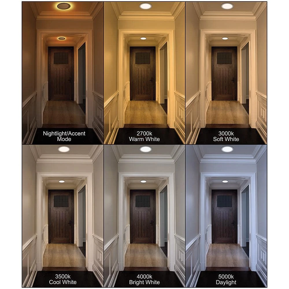 Ultra Slim 8 in. Canless Adjustable Color Temperature Integrated LED Recessed Trim with Night Light (24-Pack) by Commercial Electric - Image 4