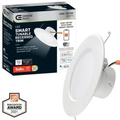 5 in./6 in. Smart Hubspace Color Selectable CCT Integrated LED Recessed Light Trim by Commercial Electric