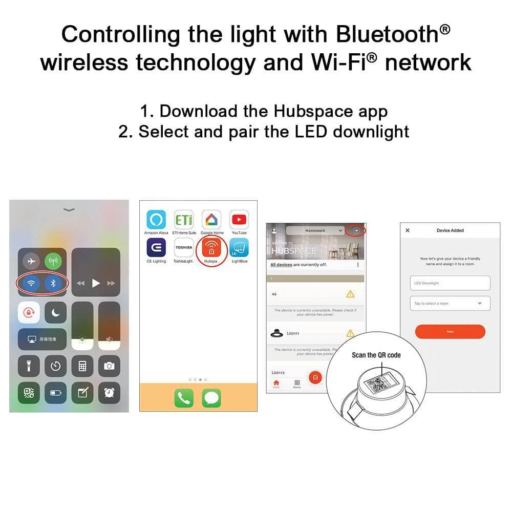 5 in./6 in. Smart Hubspace Color Selectable CCT Integrated LED Recessed Light Trim by Commercial Electric - Image 8
