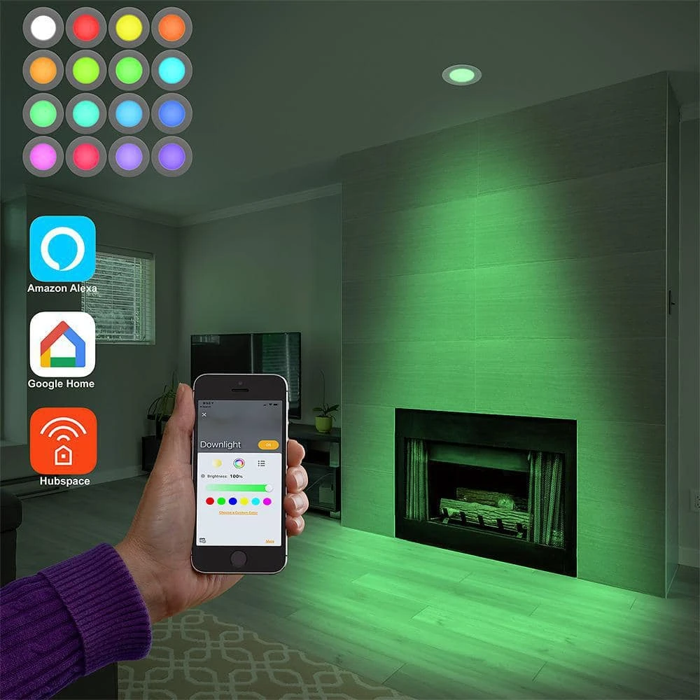 5 in./6 in. Smart Hubspace Color Selectable CCT Integrated LED Recessed Light Trim by Commercial Electric - Image 12