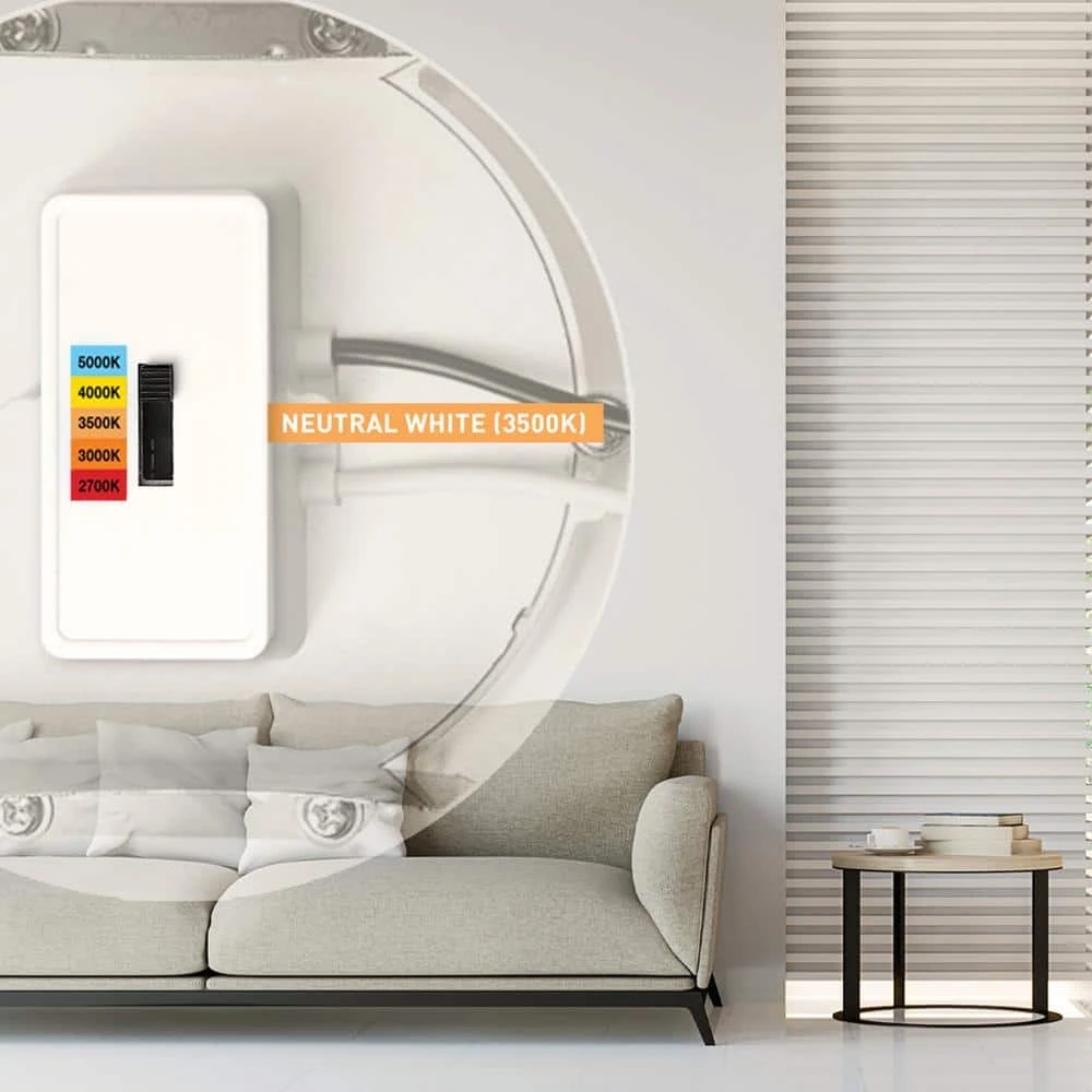 4 in. Selectable CCT Integrated LED Retrofit Ultra-Slim White Recessed Light Trim by Commercial Electric - Image 6