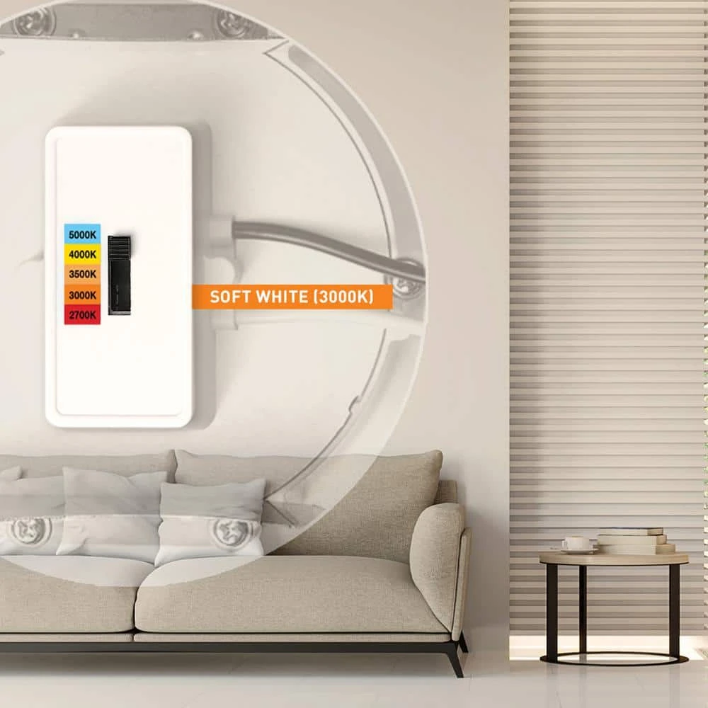 4 in. Selectable CCT Integrated LED Retrofit Ultra-Slim White Recessed Light Trim by Commercial Electric - Image 7