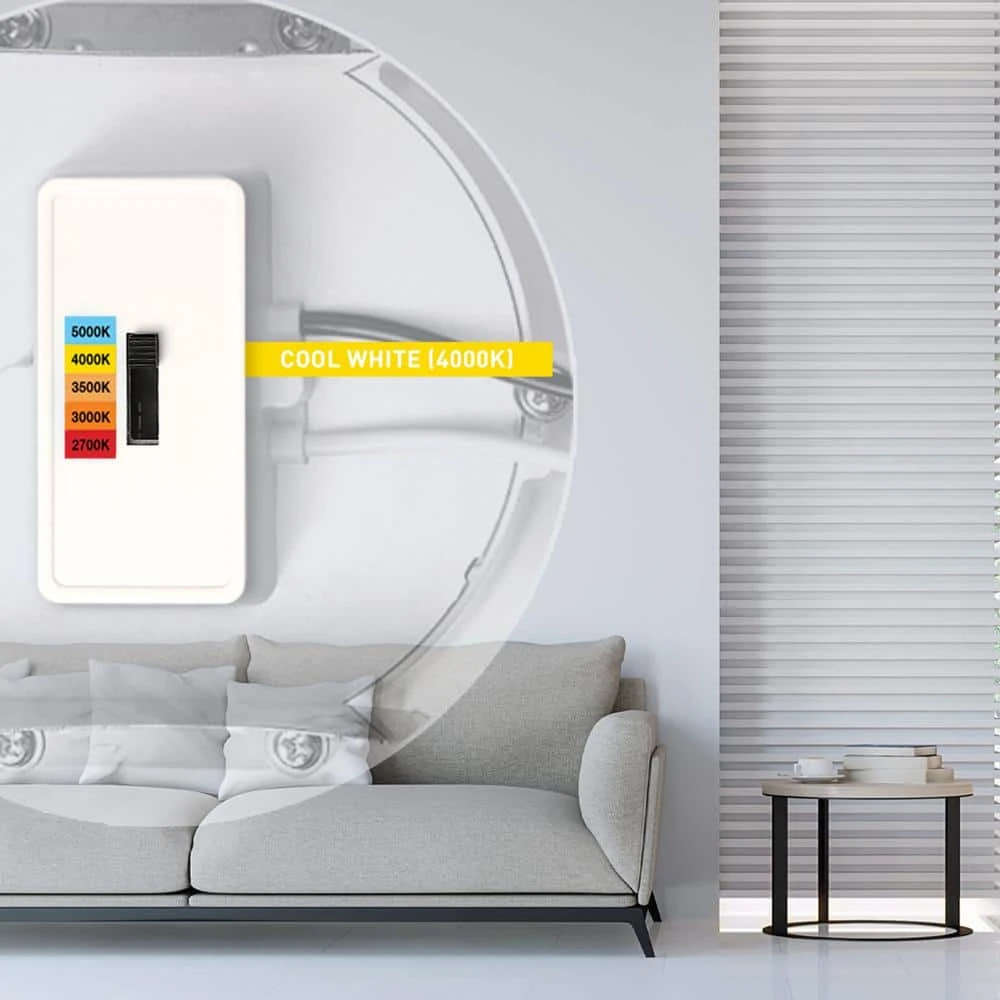 4 in. Selectable CCT Integrated LED Retrofit Ultra-Slim White Recessed Light Trim by Commercial Electric - Image 5