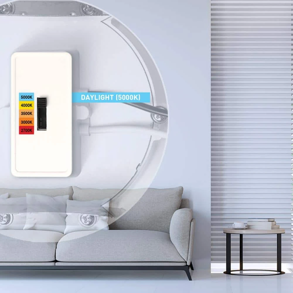 4 in. Selectable CCT Integrated LED Retrofit Ultra-Slim White Recessed Light Trim by Commercial Electric - Image 4