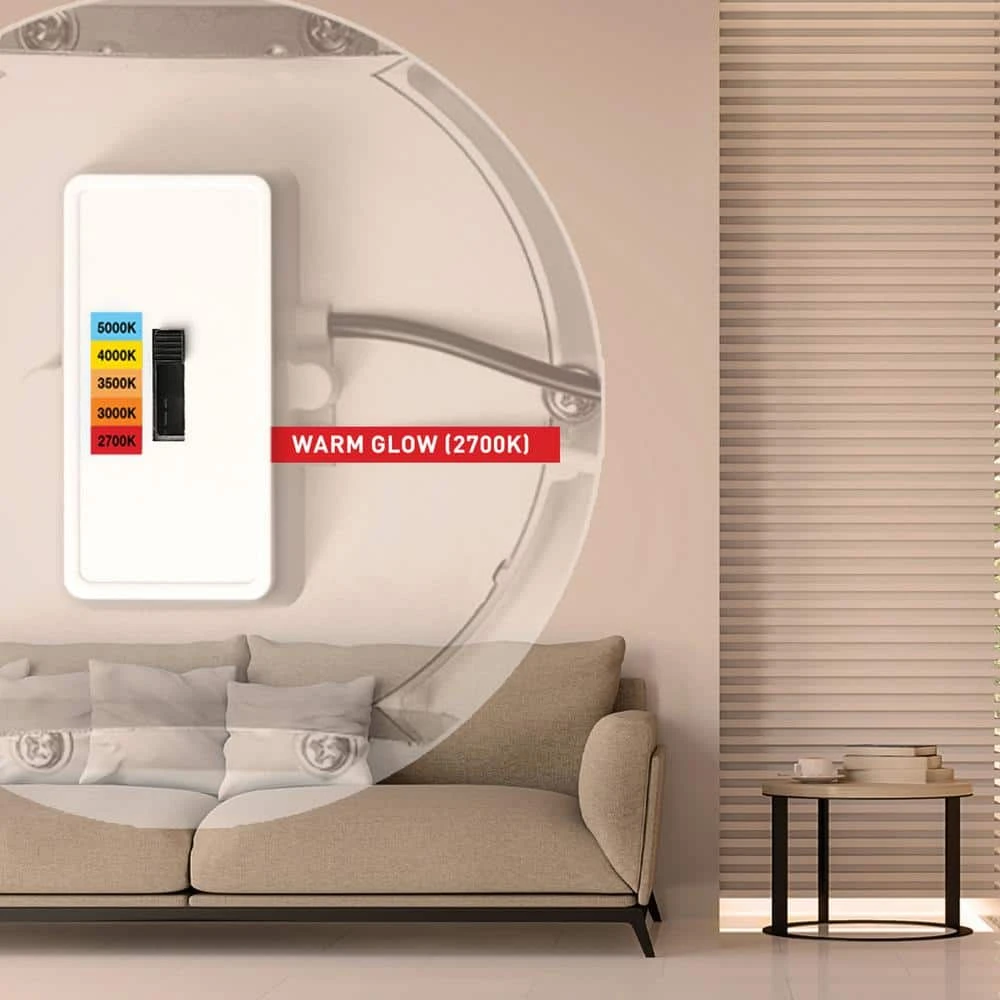 4 in. Selectable CCT Integrated LED Retrofit Ultra-Slim White Recessed Light Trim by Commercial Electric - Image 8