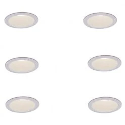 6 in. R30 White Recessed Can Light Baffle Trim (6-Pack) by Commercial Electric