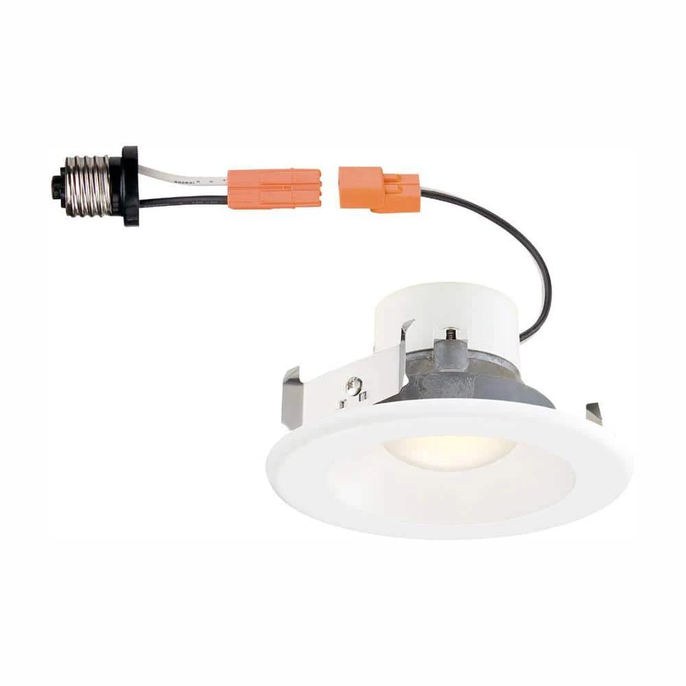4 in. White Integrated LED Recessed Can Light Trim with Changeable Trim Ring by Commercial Electric
