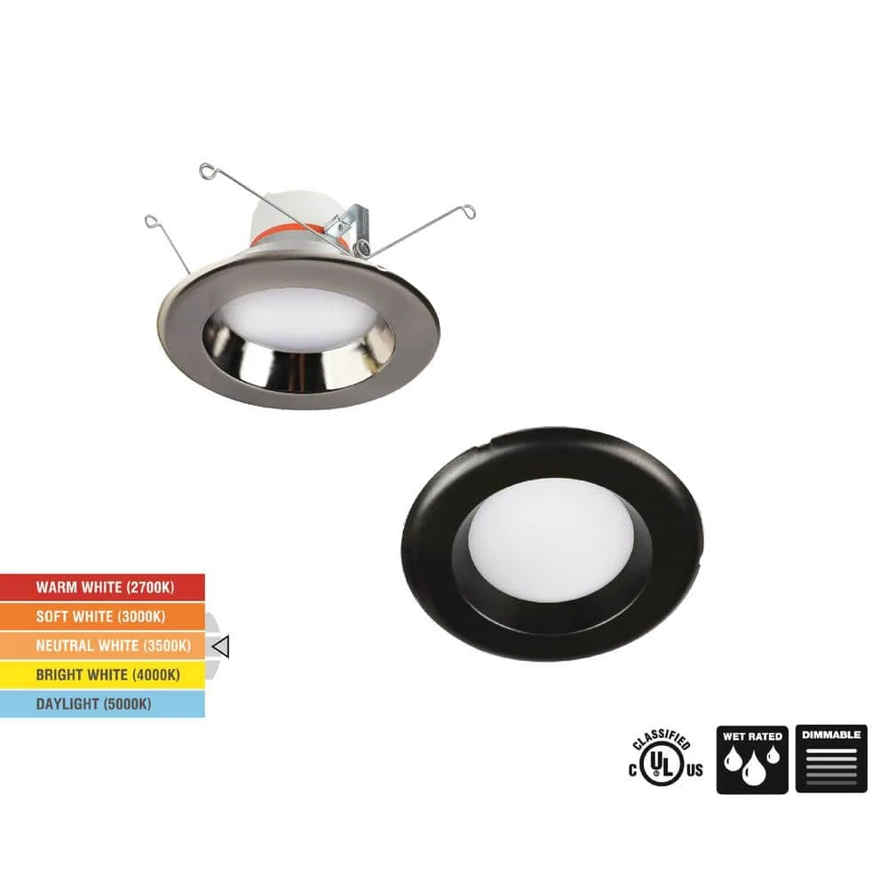 5/6 in. New Construction or Remodel Dimmable LED Recessed Interchangeable Trim with Adjustable Color Changing Technology by Commercial Electric - Image 4