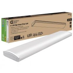 4 ft. High Output 5200 Lumens Integrated LED White Wraparound Light 4000K Bright White 120-277v Multi-Volt Direct Wire by Commercial Electric