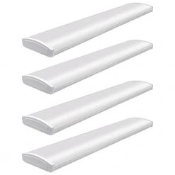 4 ft. High Output 5200 Lumens Integrated LED White Wraparound Light 4000K Bright White 120-277V Energy Star (4-Pack) by Commercial Electric