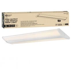 4 ft. High Output 7500 Lumens Integrated LED Dimmable White Wraparound Light 4000K Ultra Low Profile by Commercial Electric
