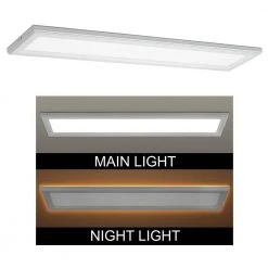 48 in. x 10 in. Low Profile Matte White Color Selectable LED Flush Mount Ceiling Light w/Night Light Feature Dimmable by Commercial Electric