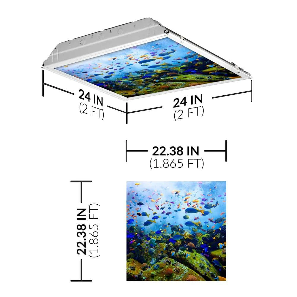 Ocean 001 2 ft. x 2 ft. Flexible Decorative Light Diffuser Panels Ocean for Classrooms and Offices by OCTO LIGHTS - Image 2