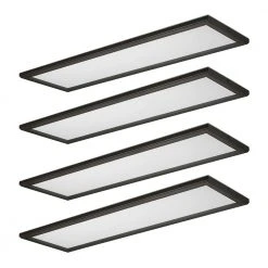 48 in. x 15 in. Low Profile Oil Rubbed Bronze Color Selectable LED Flush Mount Ceiling Light with Night Light (4-Pack) by Commercial Electric