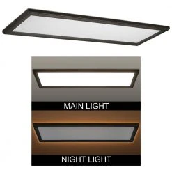 48 in. x 15 in. Low Profile Oil Rubbed Bronze Color Selectable LED Flush Mount Ceiling Light w/Night Light Feature by Commercial Electric
