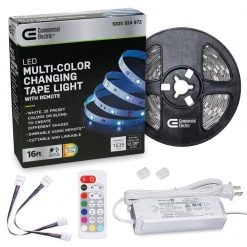16 ft. LED White and RGB Tape Light Kit- Under Cabinet Light by Commercial Electric