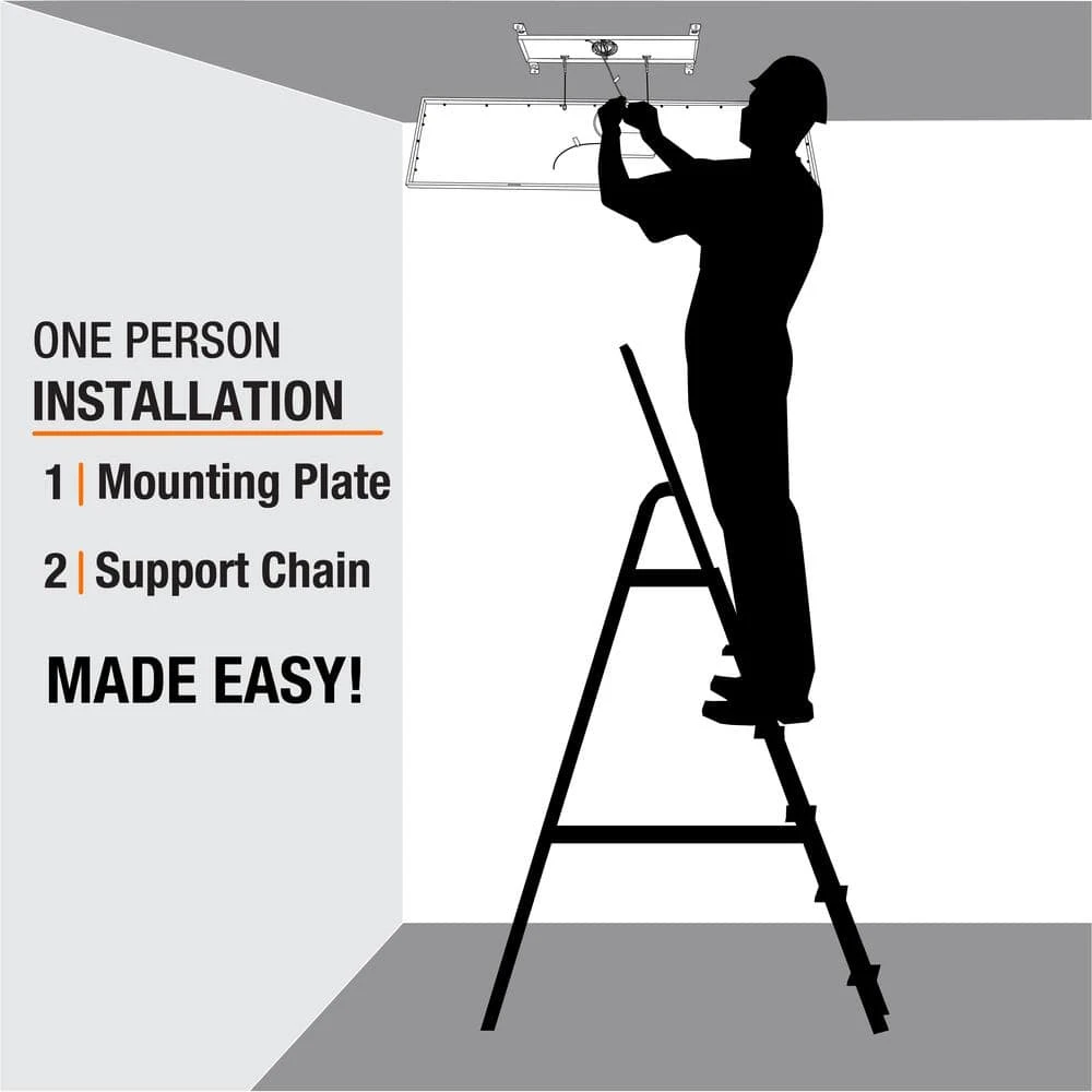 Sebastian 48 in. x 13 in. Farmhouse Gray with Black CCT Selectable LED Flush Mount Ceiling Light 4000 Dimmable Lumens by Commercial Electric - Image 5