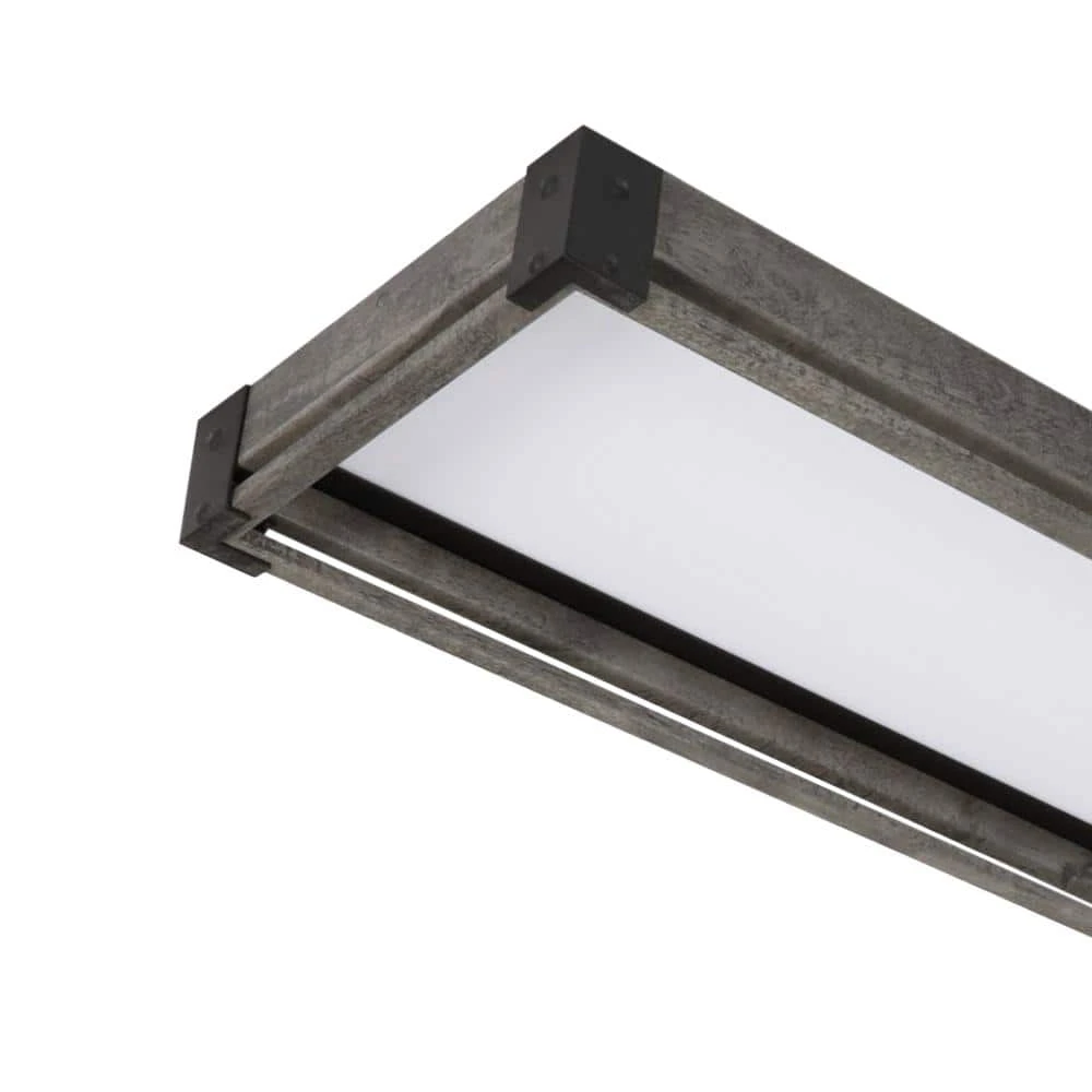 Sebastian 48 in. x 13 in. Farmhouse Gray with Black CCT Selectable LED Flush Mount Ceiling Light 4000 Dimmable Lumens by Commercial Electric - Image 6