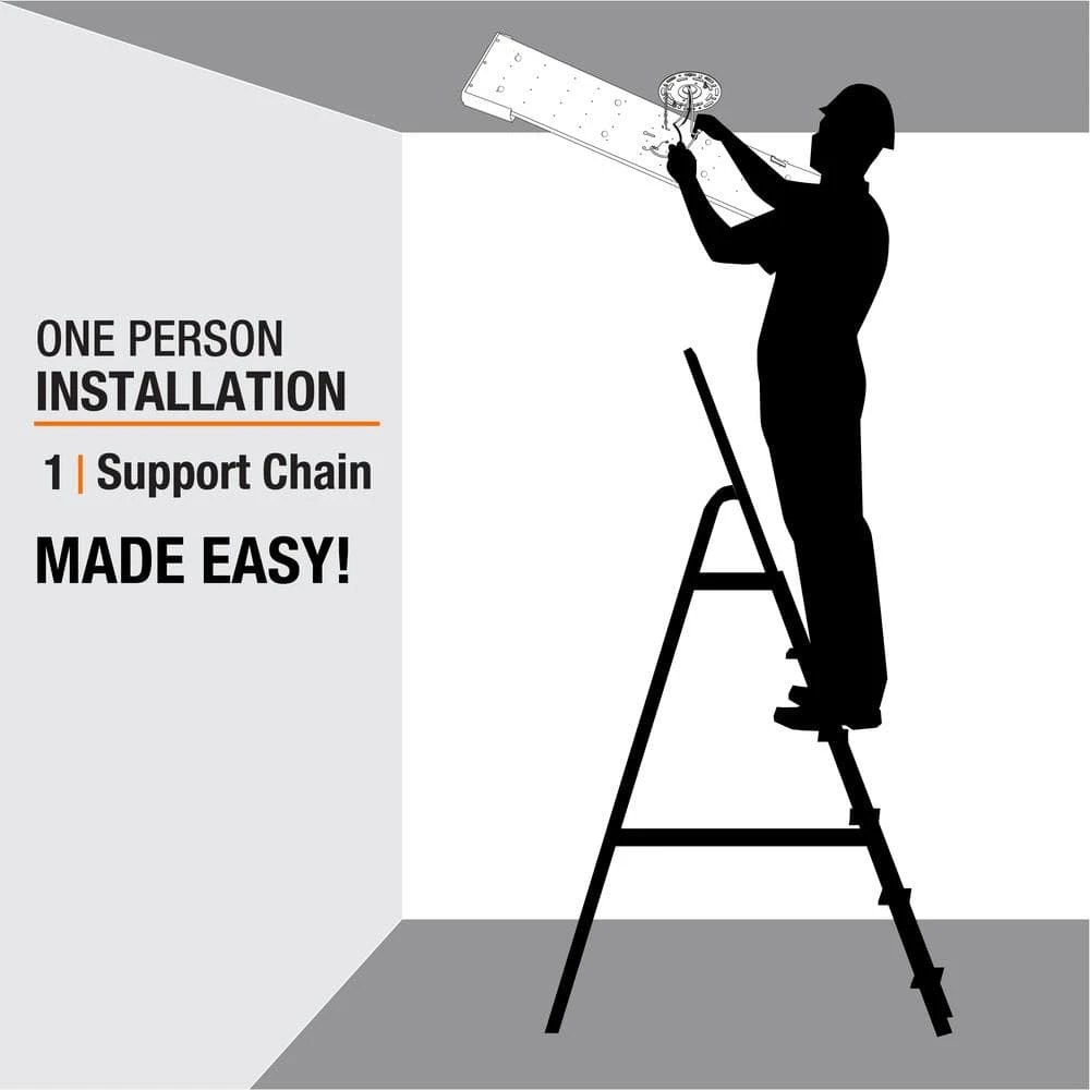 Victoria 48 in. x 10 in. Satin Nickel and Slate Gray CCT Selectable LED Flush Mount Ceiling Light 4000 Dimmable Lumens by Commercial Electric - Image 5