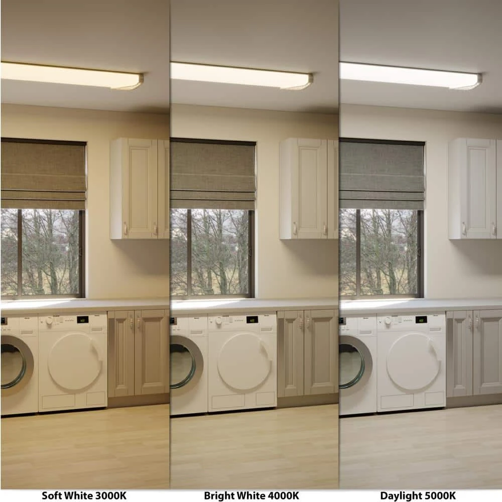 Victoria 48 in. x 10 in. Satin Nickel and Slate Gray CCT Selectable LED Flush Mount Ceiling Light 4000 Dimmable Lumens by Commercial Electric - Image 3