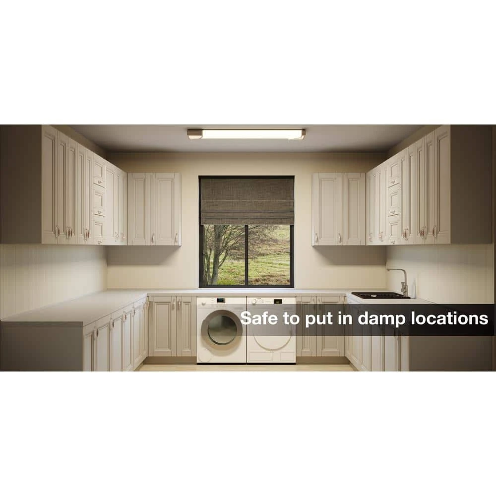 Victoria 48 in. x 10 in. Satin Nickel and Slate Gray CCT Selectable LED Flush Mount Ceiling Light 4000 Dimmable Lumens by Commercial Electric - Image 4