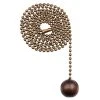 36 in. Walnut and Antique Brass Wood Ball Pull Chain for Ceiling Fans and Lights by Commercial Electric
