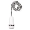 12 in. White and Chrome Wooden Cone Pull Chain for Ceiling Fan and Lights by Commercial Electric
