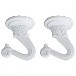 1-1/2 in. White Decorative Swag Hook for Ceiling Light Fixtures (2-Pack) by Commercial Electric