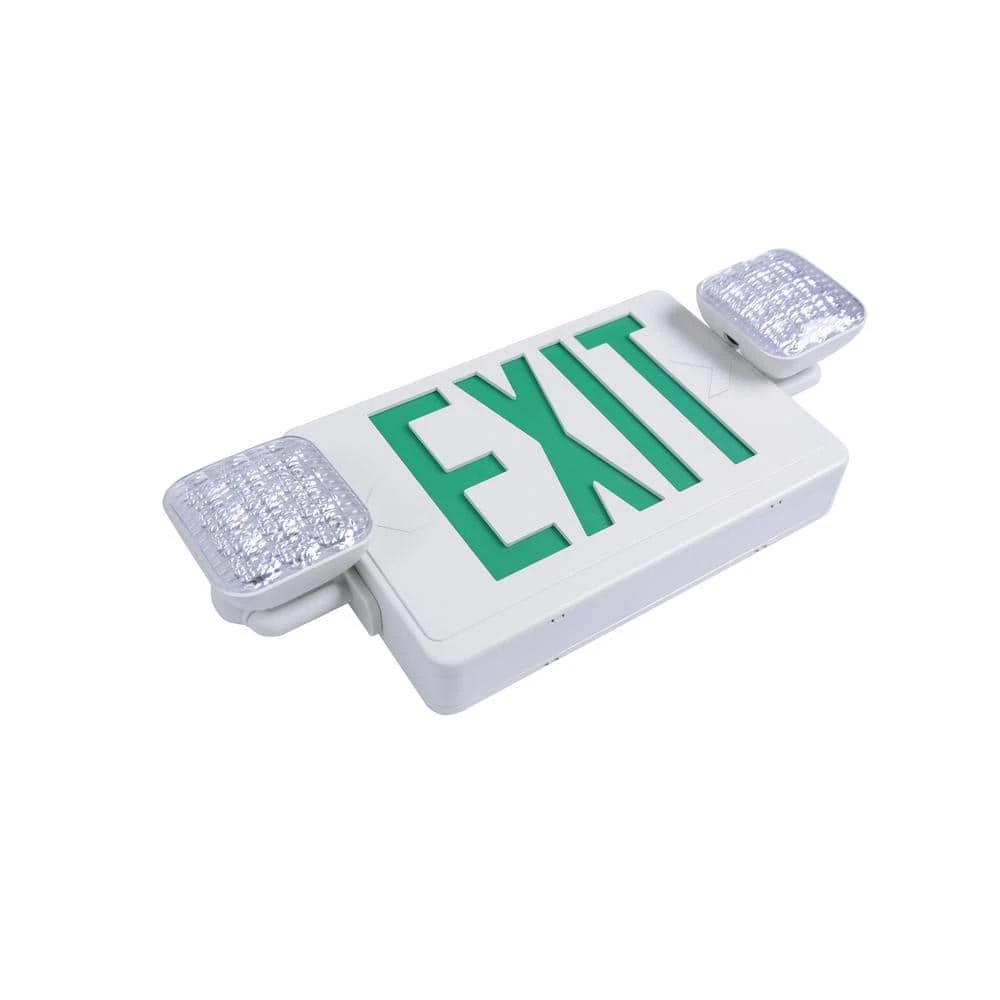 Combo 14-Watt Equivalent Integrated LED White Exit Sign and Emergency Light with Ni-Cad 9.6-Volt Battery by Commercial Electric - Image 5