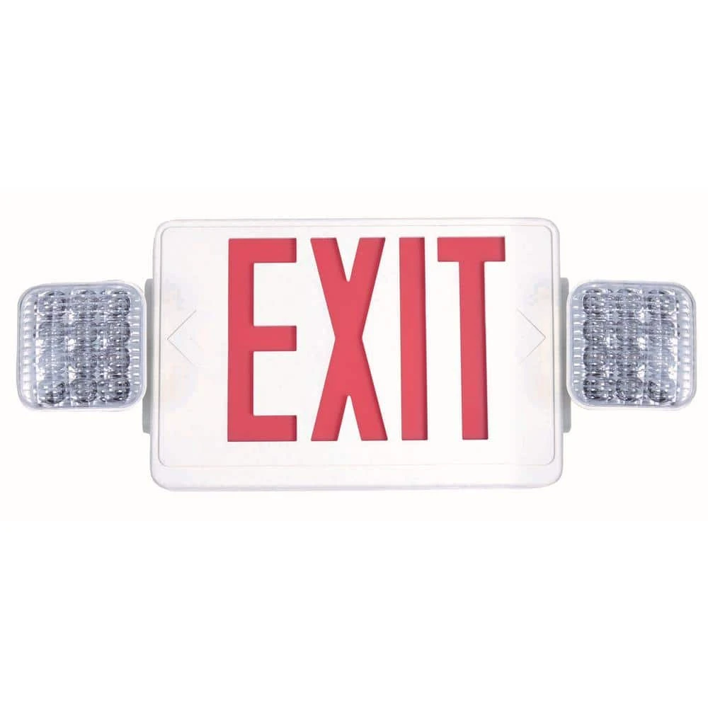 Combo 14-Watt Equivalent Integrated LED White Exit Sign and Emergency Light with Ni-Cad 9.6-Volt Battery by Commercial Electric