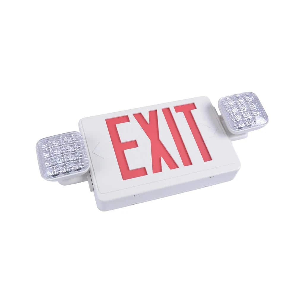 Combo 14-Watt Equivalent Integrated LED White Exit Sign and Emergency Light with Ni-Cad 9.6-Volt Battery by Commercial Electric - Image 3