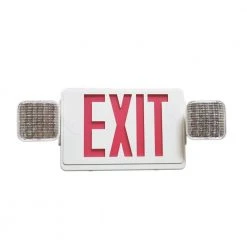 Combo 2.4-Watt Equivalent Integrated LED Gray Remote Head Capable Exit Sign and Emergency Light with 9.6-Volt Battery by Commercial Electric