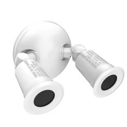 Twin-Head White Outdoor Flood Light for Outdoor Security Lighting by Commercial Electric