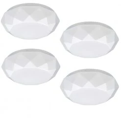 12 in. Diamond Color Selectable LED Flush Mount Ceiling Light 910 Lumens Dimmable (4-Pack) by Commercial Electric