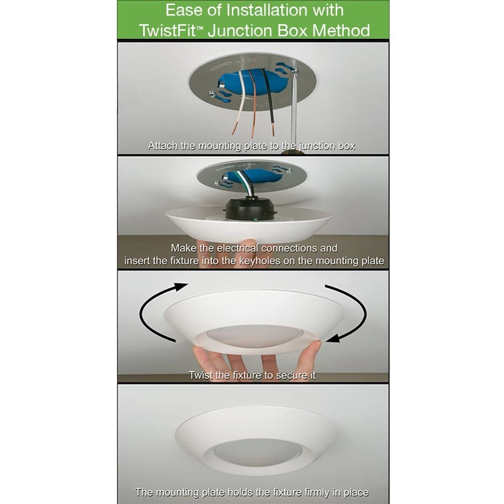 10 in. 18-Watt Color Selectable LED Flush Mount Disk Light J-Box Compatible Dimmable 1500 Lumens by Commercial Electric - Image 4