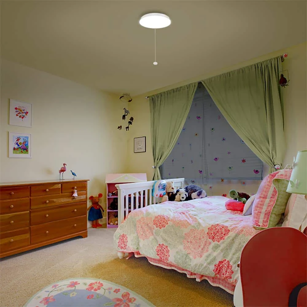 10 in. White Closet Light with Pull Chain LED Flush Mount Ceiling Light 900 Lumens 4000K Bright White by Commercial Electric - Image 6