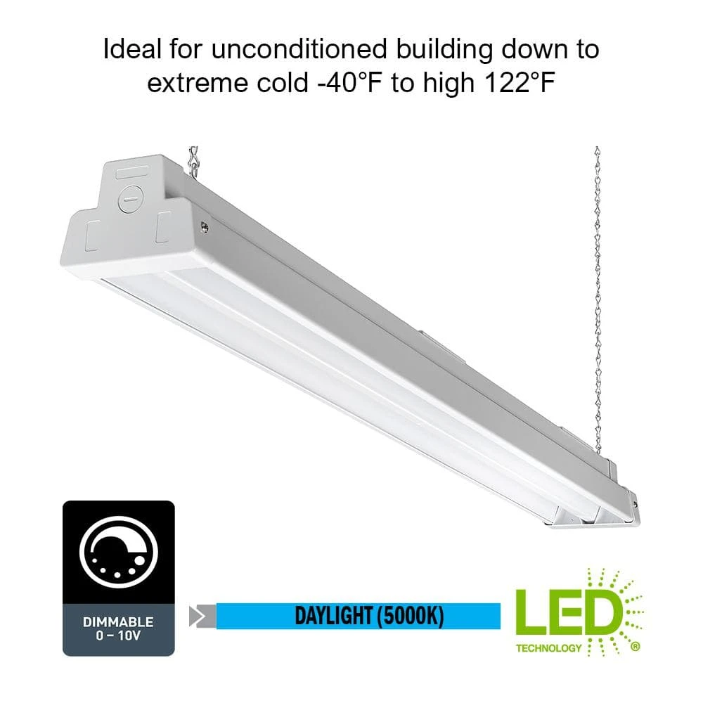4 ft. 162-Watt Equivalent Integrated LED White High Low Bay Warehouse Light 9000 Lumens 5000K Dimmable by Commercial Electric - Image 2