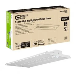 2 ft. 400-Watt Equivalent Integrated LED Motion Sensor White High Bay Light 5000K High Output 18000 Lumens Wet Rated by Commercial Electric