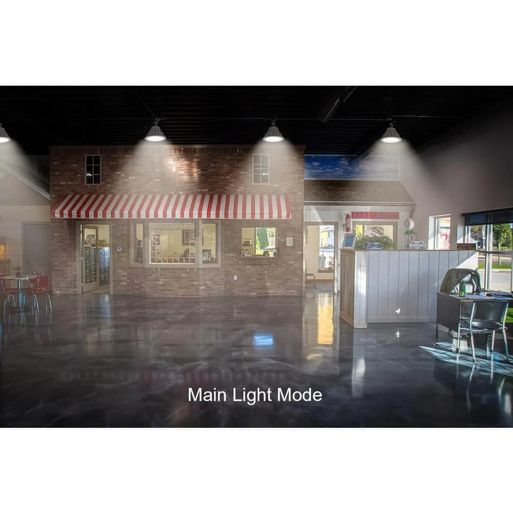 11 in. 250-Watt Equivalent Integrated LED White Low Bay Light with Uplight, 5000K by Commercial Electric - Image 3