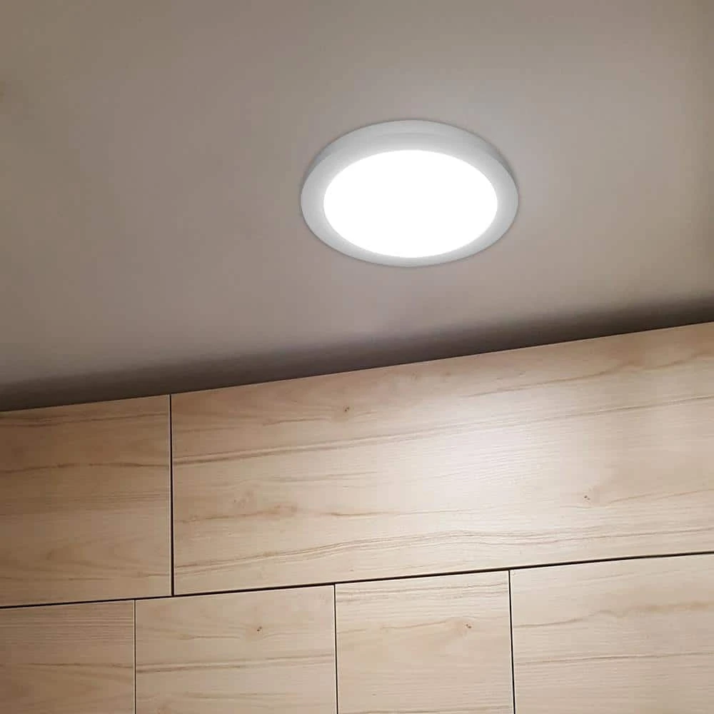 15 in. 22.5-Watt White Integrated LED 1650 Lumens Edge-Lit Round Flat Panel Flush Mount Ceiling Light w/Color Changing by Commercial Electric - Image 10