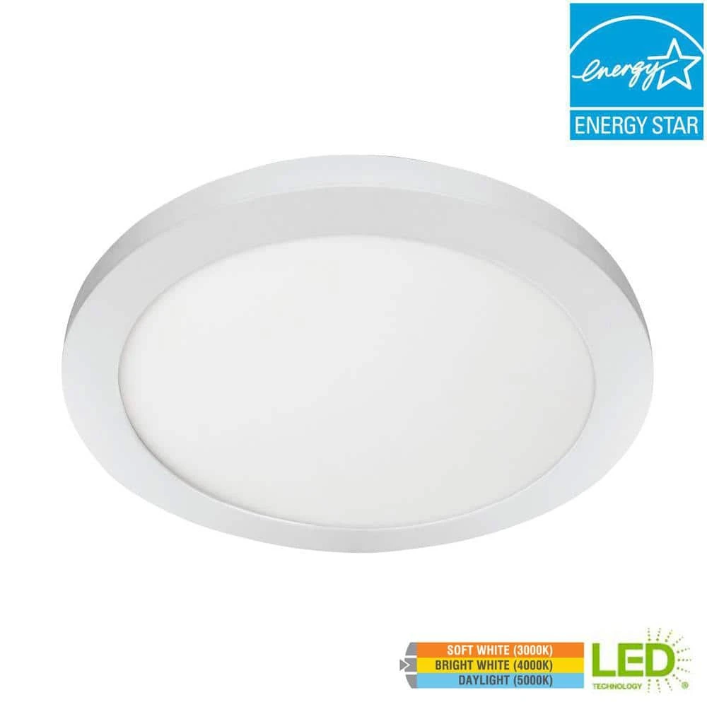 15 in. 22.5-Watt White Integrated LED 1650 Lumens Edge-Lit Round Flat Panel Flush Mount Ceiling Light w/Color Changing by Commercial Electric - Image 9
